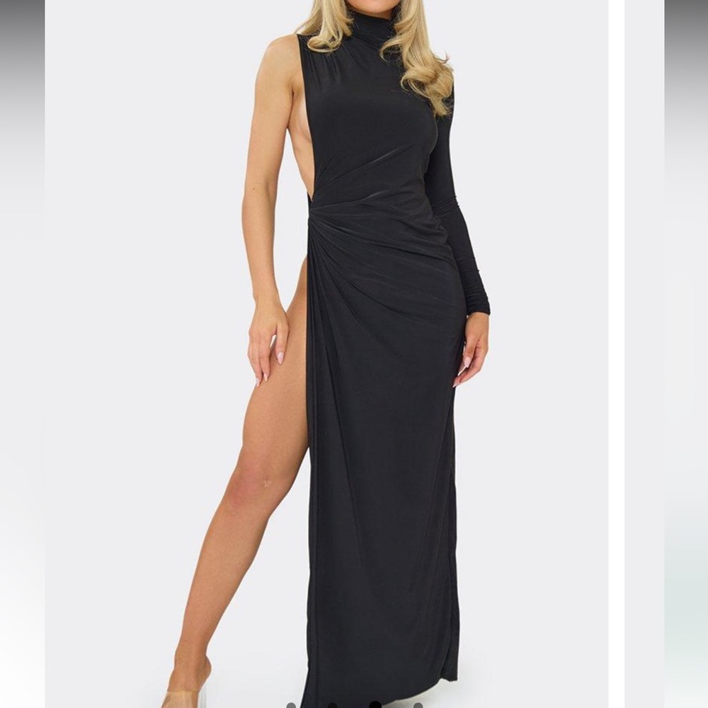 Sexy One-Shoulder High-Slit Maxi Dress